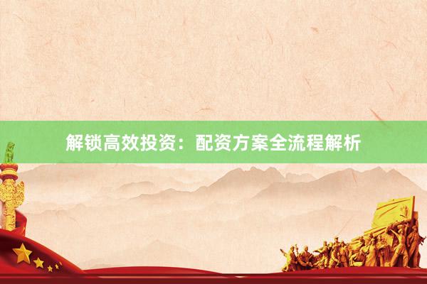 解锁高效投资：配资方案全流程解析
