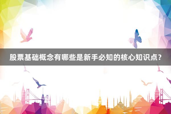 股票基础概念有哪些是新手必知的核心知识点？