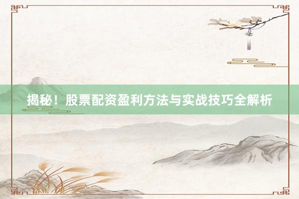 揭秘！股票配资盈利方法与实战技巧全解析