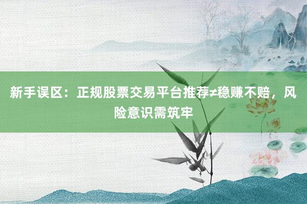 新手误区：正规股票交易平台推荐≠稳赚不赔，风险意识需筑牢