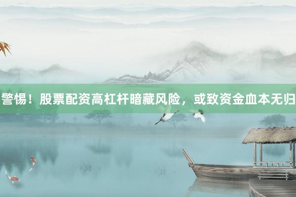 警惕！股票配资高杠杆暗藏风险，或致资金血本无归