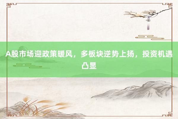 A股市场迎政策暖风，多板块逆势上扬，投资机遇凸显