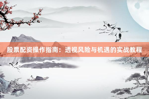 股票配资操作指南：透视风险与机遇的实战教程